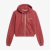 Essential Logo Cropped Zip Kapuzenpullover Essential Logo Cropped Zip Kapuzenpullover
