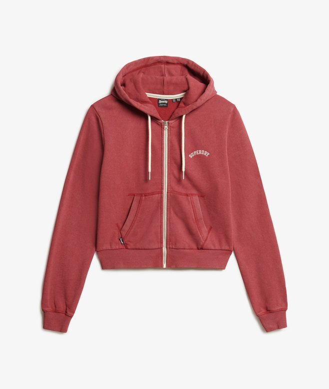 Essential Logo Cropped Zip Kapuzenpullover Essential Logo Cropped Zip Kapuzenpullover