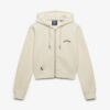 Essential Logo Cropped Zip Kapuzenpullover