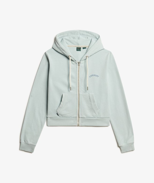 Essential Logo Cropped Zip Kapuzenpullover Essential Logo Cropped Zip Kapuzenpullover