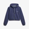 Essential Logo Cropped Zip Kapuzenpullover