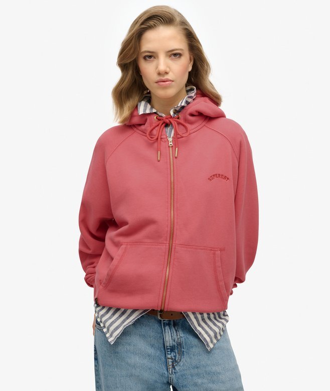 Essential Logo Oversized Raglan-Kapuzenpullover mit Reißverschluss Essential Logo Oversized Raglan-Kapuzenpullover mit Reißverschluss