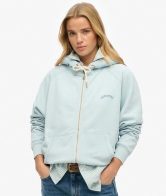 Essential Logo Oversized Raglan-Kapuzenpullover mit Reißverschluss Essential Logo Oversized Raglan-Kapuzenpullover mit Reißverschluss