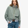 Essential Logo Oversized Raglan-Kapuzenpullover mit Reißverschluss