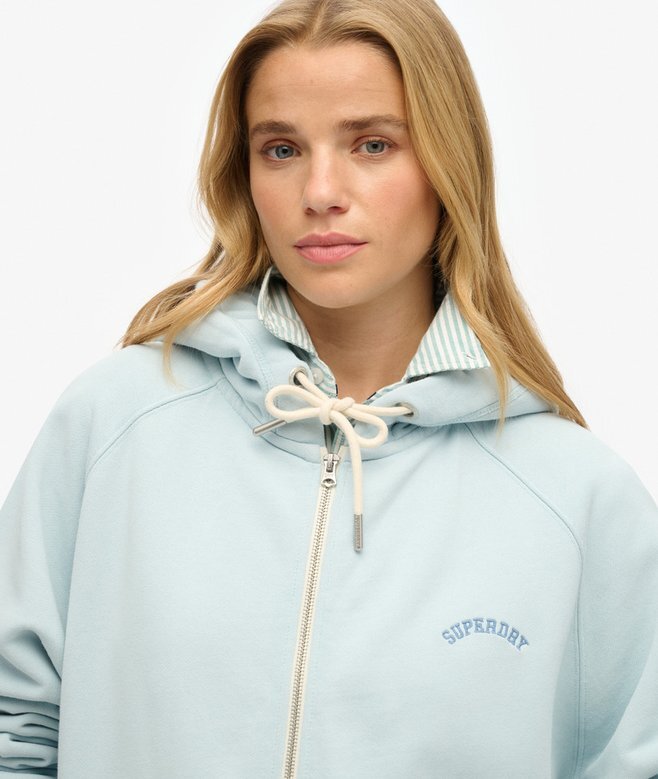 Essential Logo Oversized Raglan-Kapuzenpullover mit Reißverschluss Essential Logo Oversized Raglan-Kapuzenpullover mit Reißverschluss