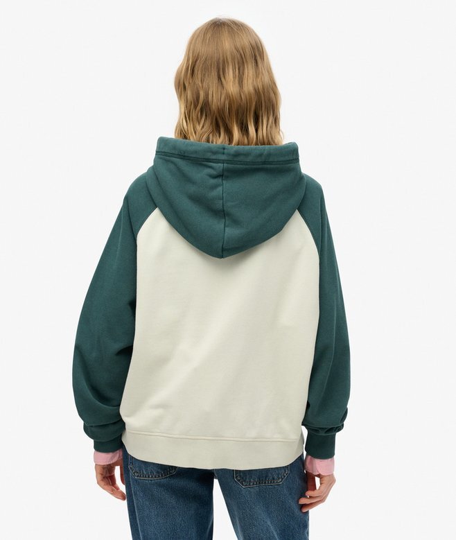Essential Logo Oversized Raglan-Kapuzenpullover mit Reißverschluss Essential Logo Oversized Raglan-Kapuzenpullover mit Reißverschluss