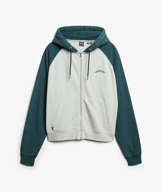 Essential Logo Oversized Raglan-Kapuzenpullover mit Reißverschluss Essential Logo Oversized Raglan-Kapuzenpullover mit Reißverschluss