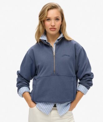 Essential Logo Oversized-Sweatshirt mit halbem Reißverschluss Essential Logo Oversized-Sweatshirt mit halbem Reißverschluss