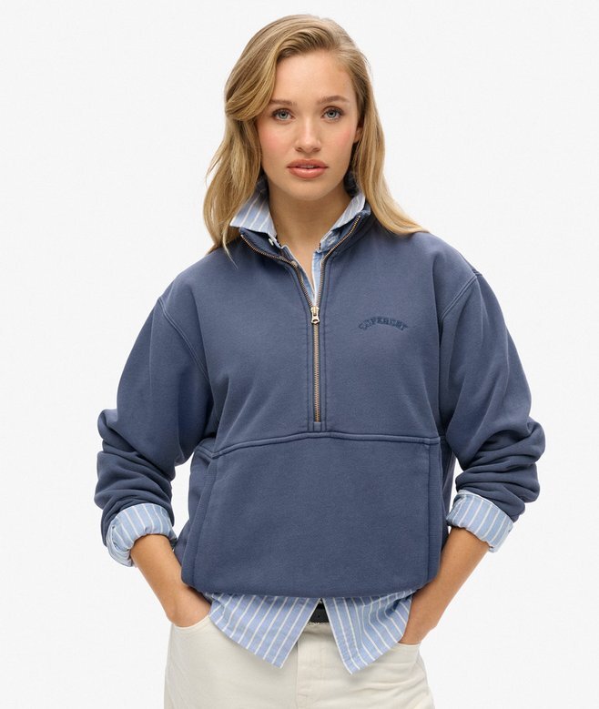 Essential Logo Oversized-Sweatshirt mit halbem Reißverschluss Essential Logo Oversized-Sweatshirt mit halbem Reißverschluss