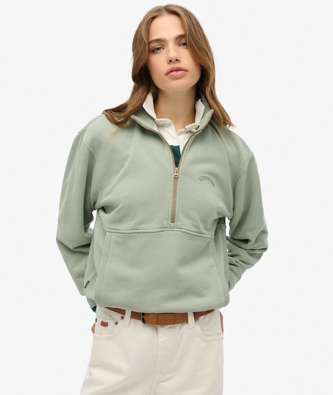 Essential Logo Oversized-Sweatshirt mit halbem Reißverschluss Essential Logo Oversized-Sweatshirt mit halbem Reißverschluss