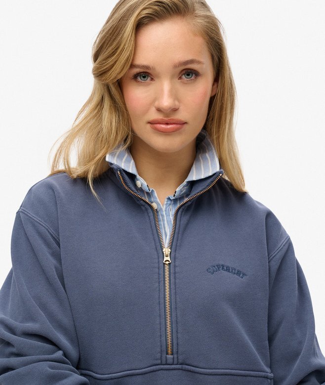 Essential Logo Oversized-Sweatshirt mit halbem Reißverschluss Essential Logo Oversized-Sweatshirt mit halbem Reißverschluss
