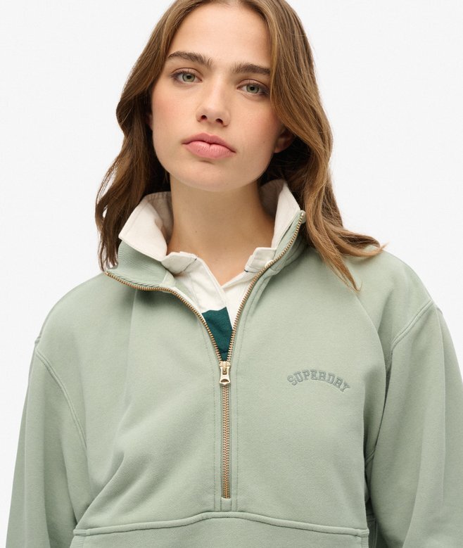 Essential Logo Oversized-Sweatshirt mit halbem Reißverschluss Essential Logo Oversized-Sweatshirt mit halbem Reißverschluss
