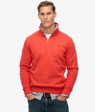 Essential Logo Sweatshirt mit halbem Reißverschluss