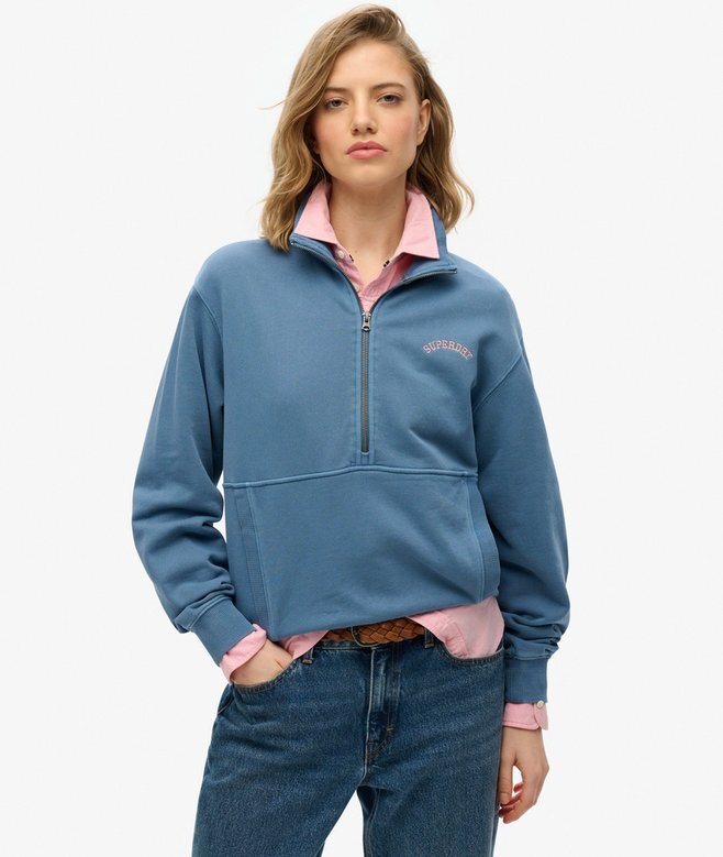 Essential Logo Sweatshirt mit halbem Reißverschluss Essential Logo Sweatshirt mit halbem Reißverschluss