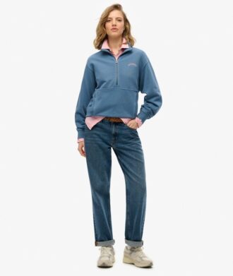 Essential Logo Sweatshirt mit halbem Reißverschluss Essential Logo Sweatshirt mit halbem Reißverschluss