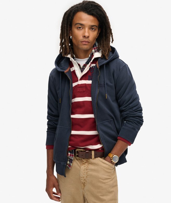 Essential Logo Washed Zip Kapuzenpullover Essential Logo Washed Zip Kapuzenpullover