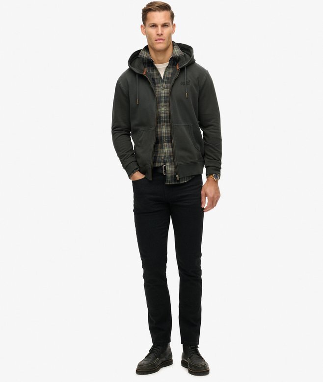 Essential Logo Washed Zip Kapuzenpullover Essential Logo Washed Zip Kapuzenpullover