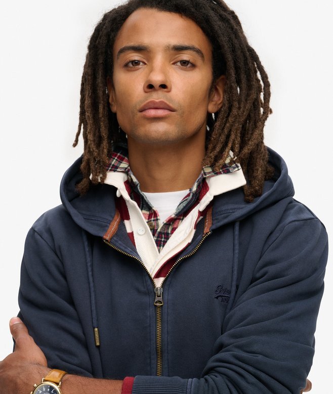 Essential Logo Washed Zip Kapuzenpullover Essential Logo Washed Zip Kapuzenpullover
