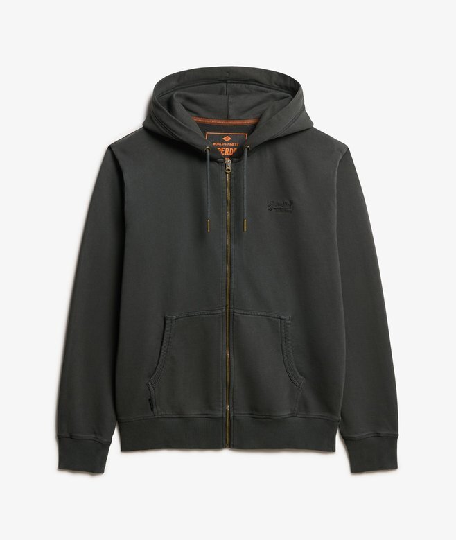 Essential Logo Washed Zip Kapuzenpullover Essential Logo Washed Zip Kapuzenpullover