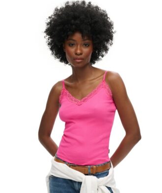 Essential Rib Lace Cami Top aus Organic Cotton