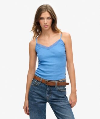 Essential Rib Lace Cami Top aus Organic Cotton