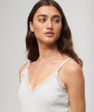 Essential Rib Lace Cami Top aus Organic Cotton