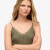 Essential Rib Lace Cami Top aus Organic Cotton