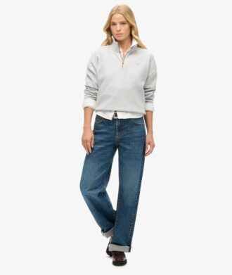 Essential Sweatshirt mit halbem Reißverschluss