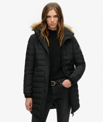 Fuji Mid-Length-Puffer-Mäntel mit Kapuze