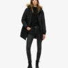 Fuji Mid-Length-Puffer-Mäntel mit Kapuze