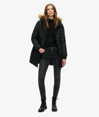 Fuji Mid-Length-Puffer-Mäntel mit Kapuze