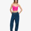 Gerafftes Mesh-Crop-Korsett-Oberteil