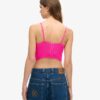 Gerafftes Mesh-Crop-Korsett-Oberteil