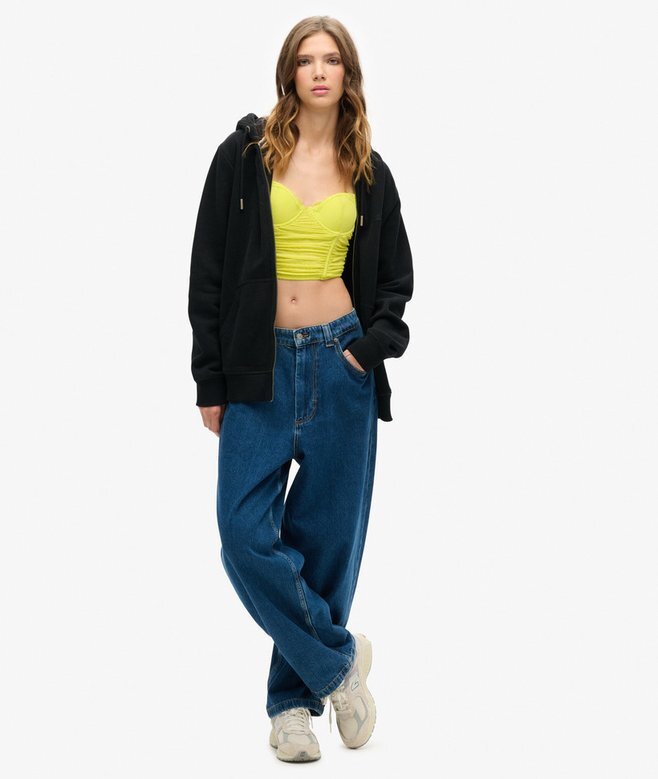 Gerafftes Mesh-Crop-Korsett-Oberteil Gerafftes Mesh-Crop-Korsett-Oberteil