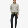 Gerippter Pullover mit halben Knöpfen Gerippter Pullover mit halben Knöpfen