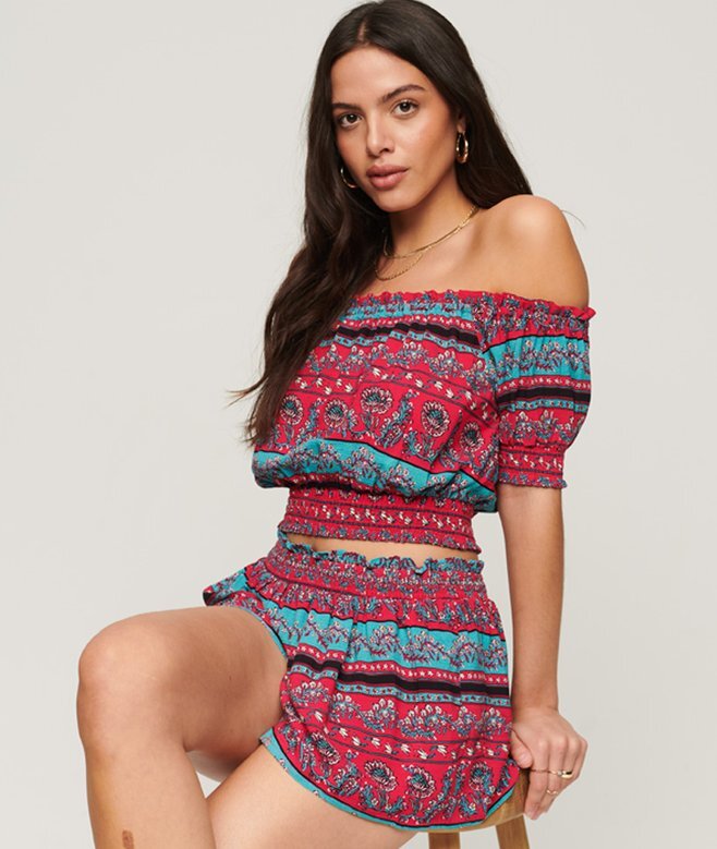 Gesmokte Strandshorts Gesmokte Strandshorts