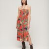 Gesmoktes Midi-Strandkleid Gesmoktes Midi-Strandkleid