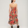 Gesmoktes Midi-Strandkleid Gesmoktes Midi-Strandkleid