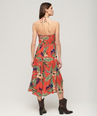 Gesmoktes Midi-Strandkleid