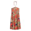 Gesmoktes Midi-Strandkleid Gesmoktes Midi-Strandkleid