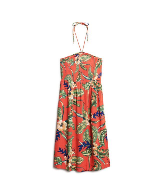 Gesmoktes Midi-Strandkleid Gesmoktes Midi-Strandkleid