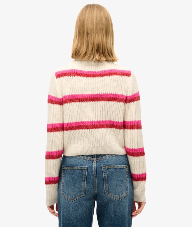 Gestreifter, verkürzter Rollkragenpullover Gestreifter, verkürzter Rollkragenpullover