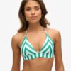 Gestreiftes Triangel-Bikini-Oberteil