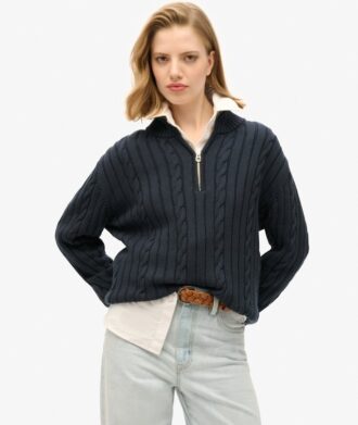 Gestrickter Rugby-Henley-Pullover Gestrickter Rugby-Henley-Pullover