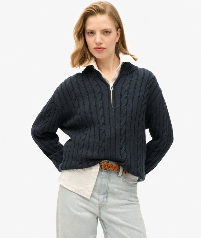 Gestrickter Rugby-Henley-Pullover Gestrickter Rugby-Henley-Pullover