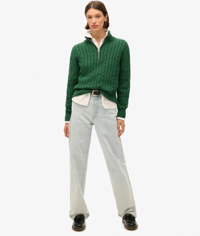 Gestrickter Rugby-Henley-Pullover Gestrickter Rugby-Henley-Pullover