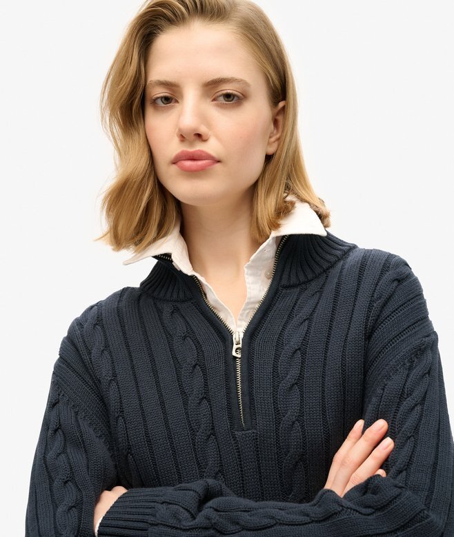 Gestrickter Rugby-Henley-Pullover Gestrickter Rugby-Henley-Pullover