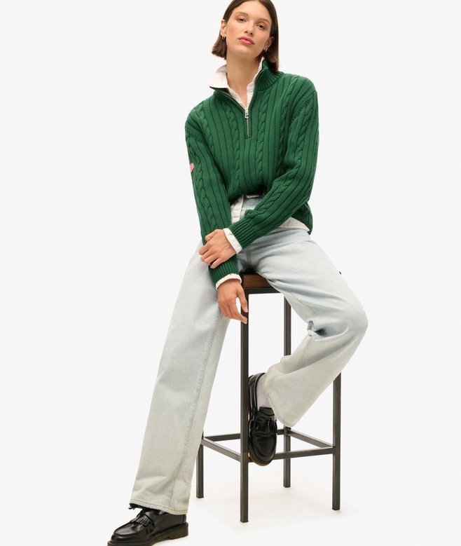 Gestrickter Rugby-Henley-Pullover Gestrickter Rugby-Henley-Pullover