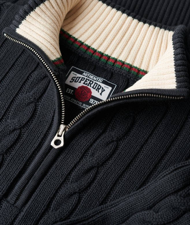 Gestrickter Rugby-Henley-Pullover Gestrickter Rugby-Henley-Pullover