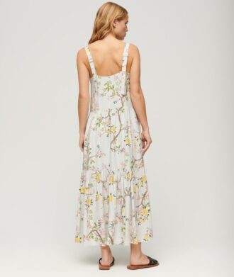 Gewebtes Maxikleid mit Stufen Gewebtes Maxikleid mit Stufen